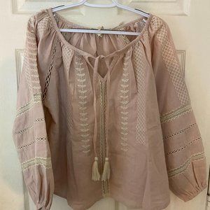 Pink  Peasant Blouse Size Small NWT